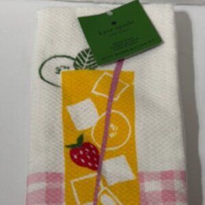 2 - Kate Spade Yellow and Pink Checkered Tea Towels